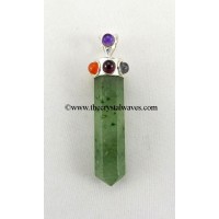 Green Aventurine ( Light) Pencil Chakra Pendant